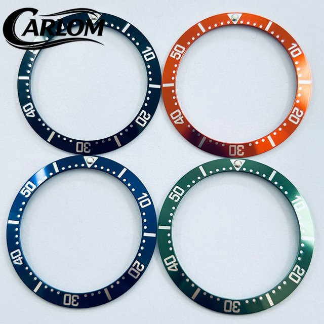 Carloms Lünettenring Aluminium, Schwarz, 38mm, Uhrenzubehör - Bild 1