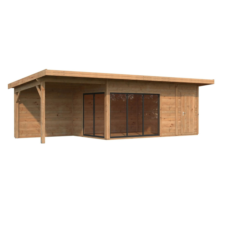 Palmako Gartenhaus Andrea Slide Plus aus Holz mit Pultdach in Braun - Bild 2