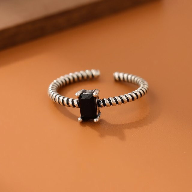 GaGa-Duck Ring 925 Silber, Schwarz, Kristall, Damen - Bild 1
