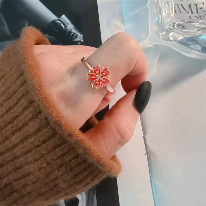 jisensp Fidget Spinner Ring, Damen, Sakura Seestern Libelle Kitty Tier - Bild 2