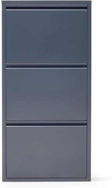 Schuhkipper Prestige Home Living aus Metall mit 3 Klappen, modern, Weiß/Anthrazit/Grau, B/T/H: 50 x 15 x 103,5 cm - Bild 1