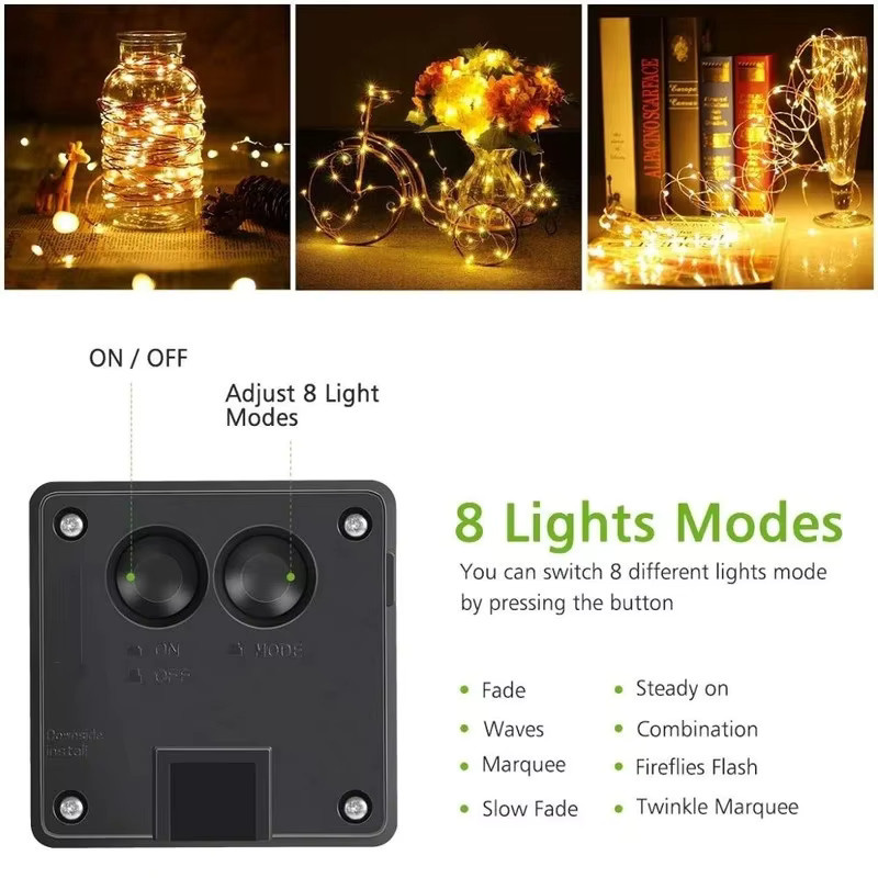 OKAL RED EAST Solar LED Lichterkette Outdoor mit 400 LEDs in Mehrfarbig, Wasserdicht für Garten und Weihnachten - Bild 5
