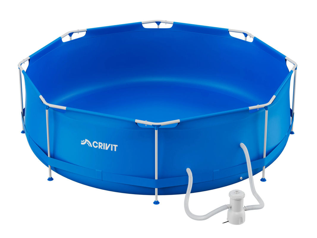 CRIVIT Aufstellpool mit Metallrahmen in Blau, Durchmesser: 300 cm - Bild 3