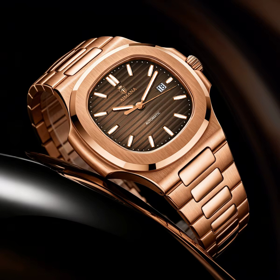 AIMANA Automatik-Armbanduhr, Edelstahl, Roségold, Herren - Bild 3