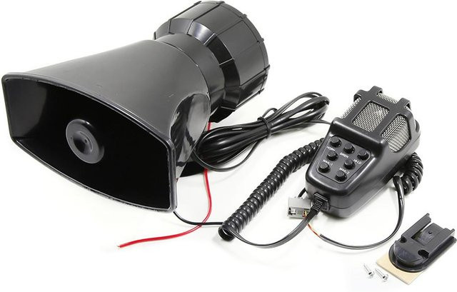 Neoglint Auto-Megaphon mit 5-Ton-Alarmhorn und 110 dB Lautsprecher für Krankenwagen und Polizei, 12 V, Grau - Bild 1