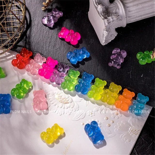 Rhstoe Nail Art Harz Charms Jelly Bear, 50 Stück, Glänzend - Bild 1