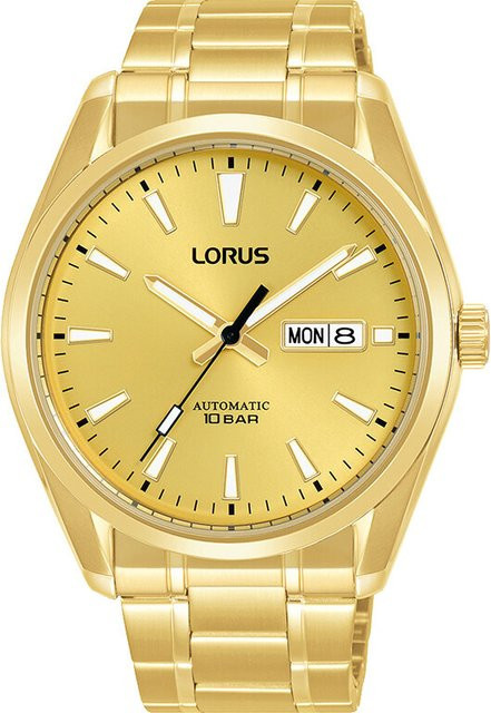 Lorus Automatik Herrenuhr, Edelstahl, Gold, 42 mm, 10 ATM - Bild 1