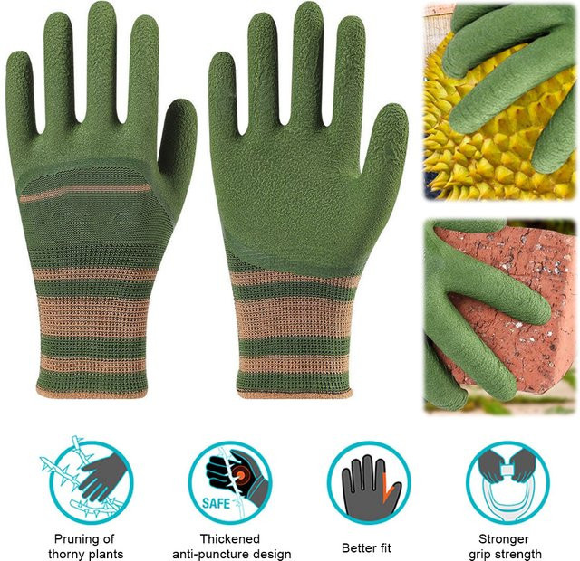 Jaysuing Gartenarbeitshandschuhe aus Nitril in Grün mit Mikroschaum-Beschichtung für die Gartenarbeit - Bild 1