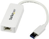 StarTech.com USB 3.0 Gigabit Ethernet LAN Adapter mit USB Port, Weiß (USB31000SPTW) - Bild 1