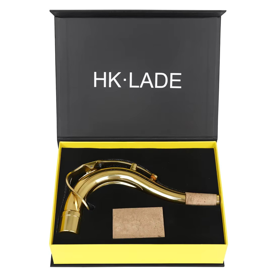 SLADE Tenorsaxophon aus vergoldetem Messing mit gebogenem Hals und weicher Holzscheibe in Gold - Bild 2