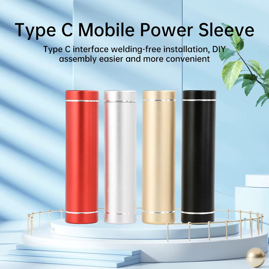 Power Bank-Gehäuse-Kit für 18650/21700 Akkus aus Aluminiumlegierung in Schwarz mit USB-C Schnellladung, 5 V, 2 A - Bild 2