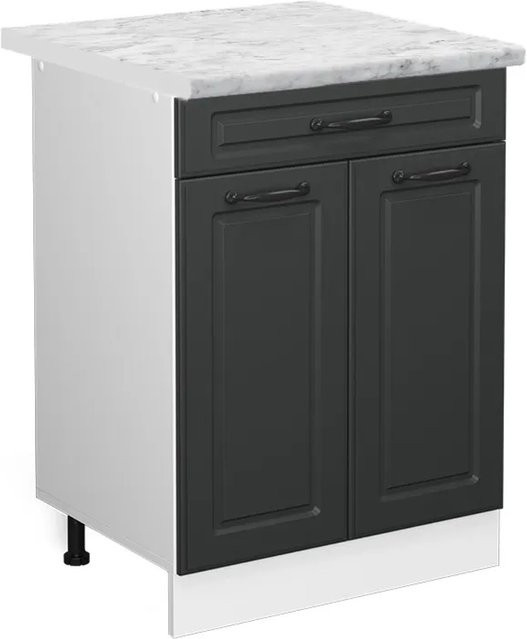 Vicco Küchenunterschrank R-Line in Anthrazit und Weiß im Landhausstil mit Schubladen und Türen, B/T/H: 60 x 60 x 81,6 cm - Bild 1