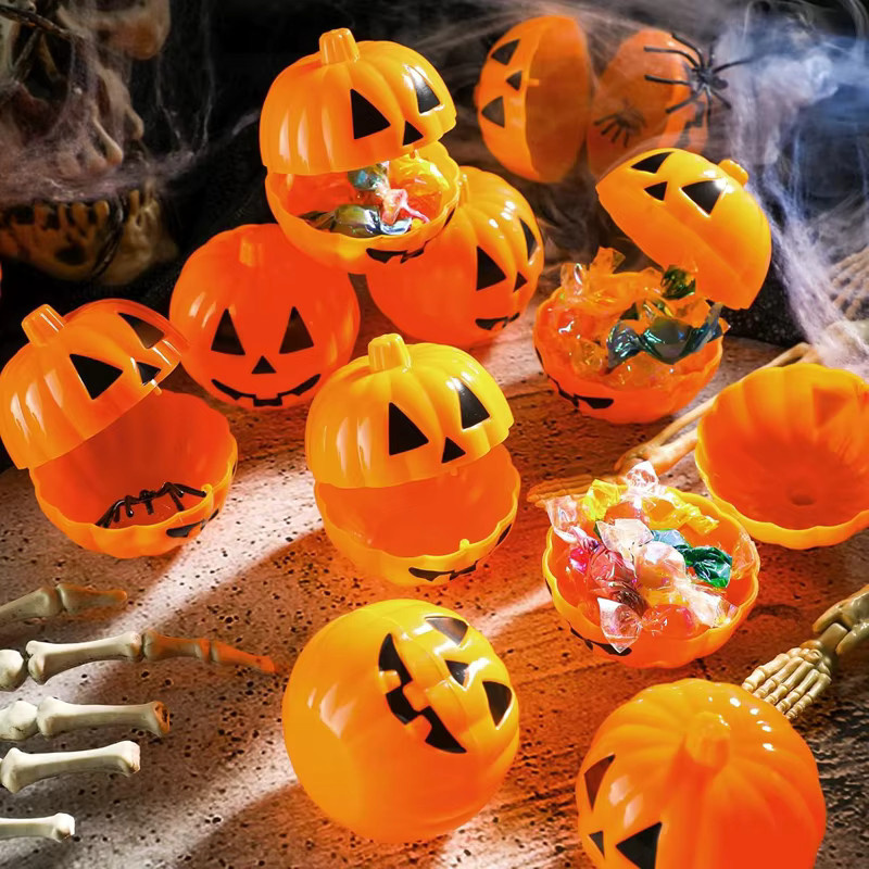 ZQNYCY Halloween Kürbis-Geschenkboxen in Orange als Süßigkeiten-Behälter und Party-Dekoration für Kinder - Bild 4