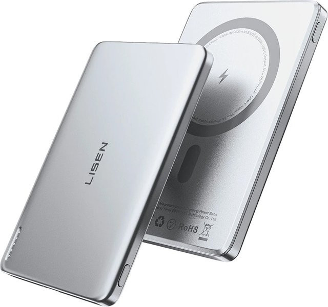 Lisen L601 Pro Wireless Powerbank 5000mAh 22,5W mit PD und QI, Grau - Bild 1