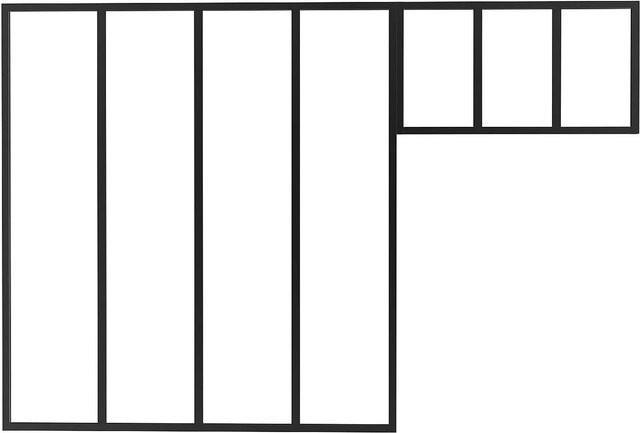 Vente-unique Glaswand Bayview in Schwarz aus Aluminium und Glas, Breite: 120 cm, Höhe: 130 cm - Bild 1