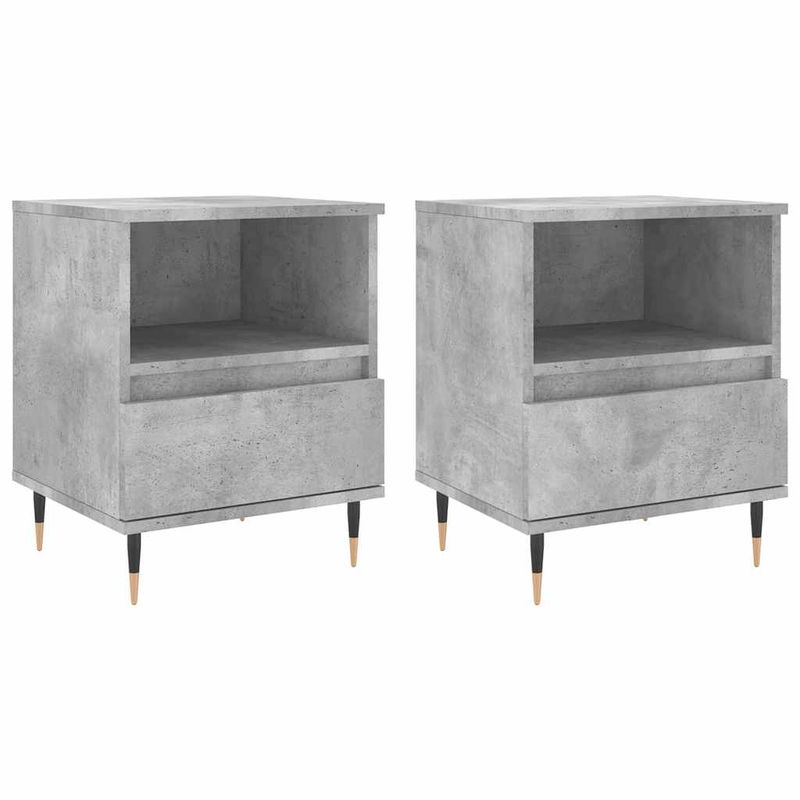 Vidaxl Nachttische 2er Set in Grau im modernen Design aus Beton und Metall, B/T/H: 40 x 35 x 50 cm - Bild 6