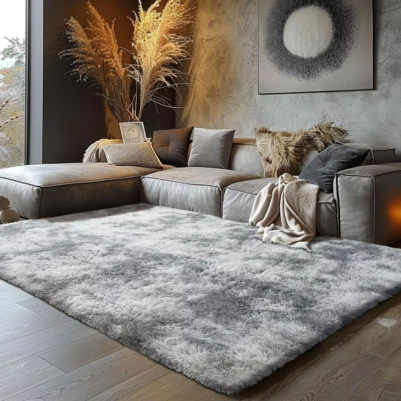VIKAMA Ultra-weicher flauschiger Teppich in Grau für Wohnzimmer, Schlafzimmer und Kinderzimmer - Bild 2
