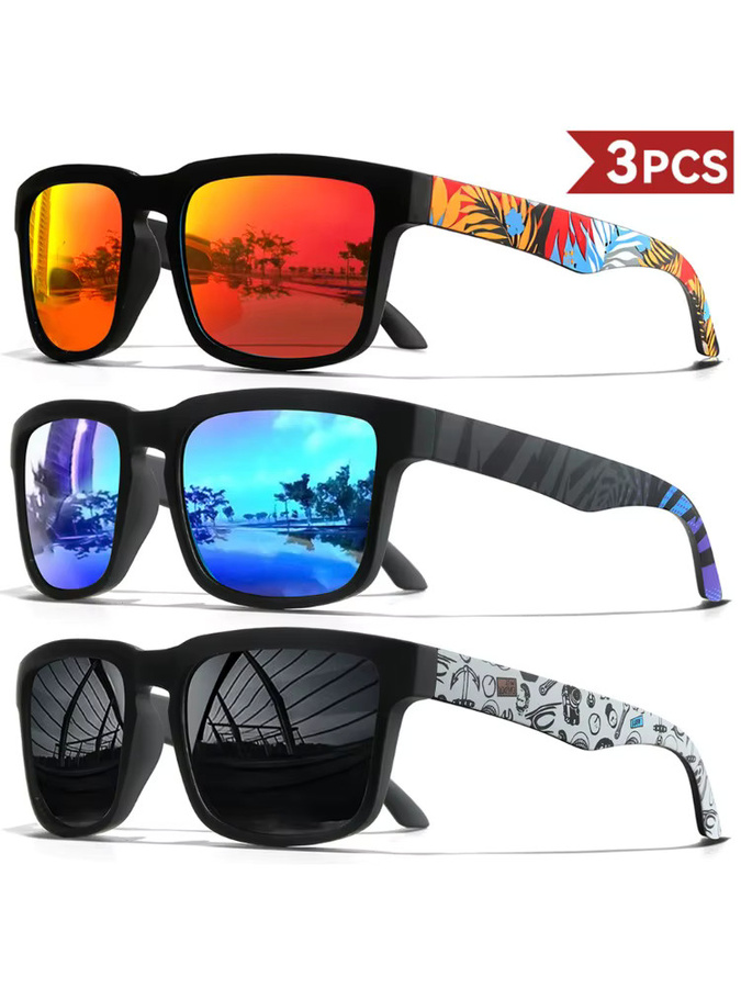 AWGSEE Sonnenbrille, quadratisch, Vollrand, Kunststoff, multicolor, Unisex - Bild 3