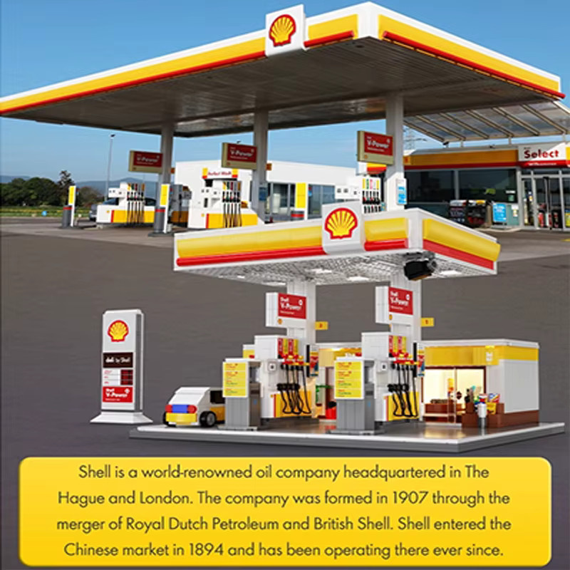 CaDA Shell DIY Shell Retail Station C66026W Autowaschanlage Tankstelle, Baustein-Set, mit USB-Beleuchtung, ab 14 Jahren - Bild 2