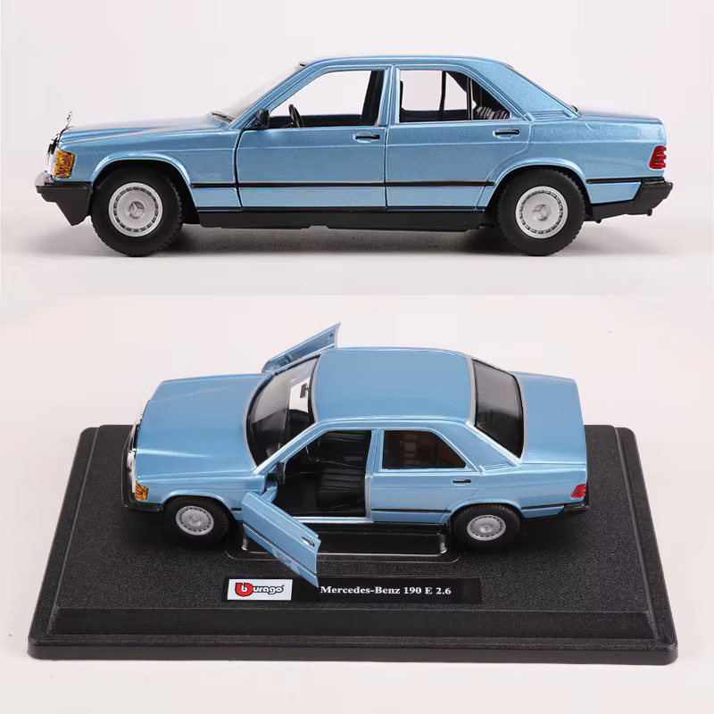 Bburago Mercedes-Benz 1984 190e, Automodell, 1:25, Grün/Rot, Metall - Bild 3