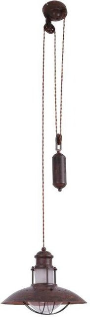 Näve Pendelleuchte Cottage Braun aus Metall und Kunststoff mit E27 Fassung und Gegenzug B/T/H: 35 x 35 x 26 cm - Bild 1