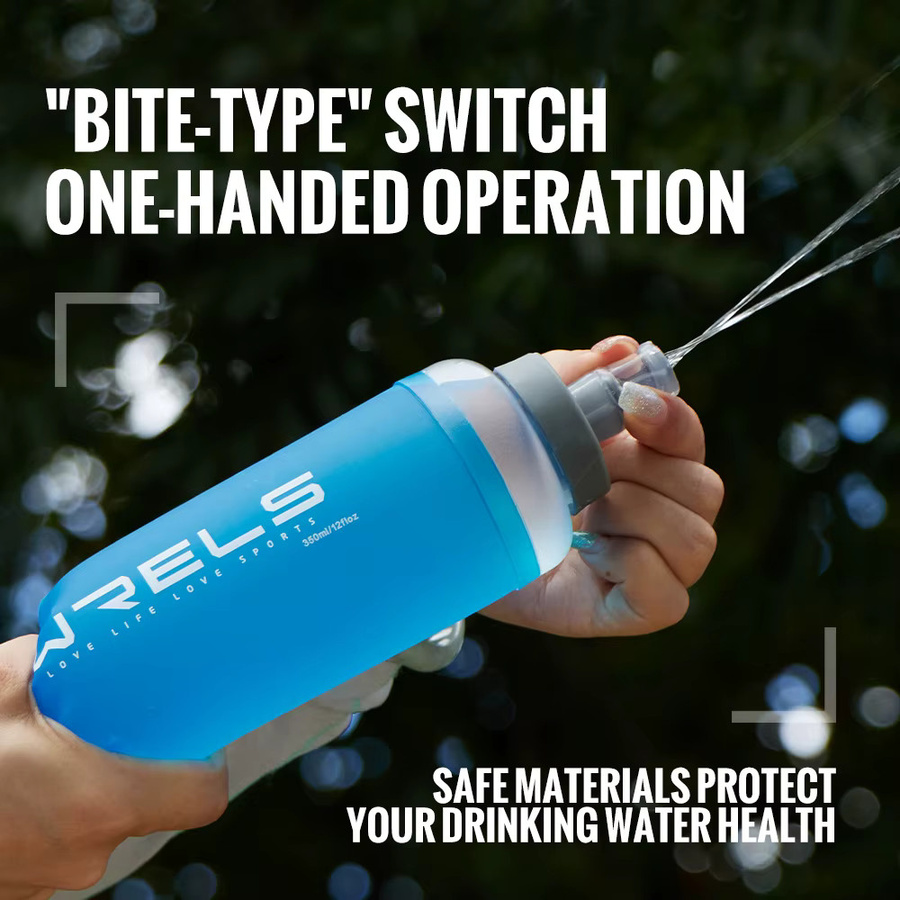 WRELS Faltbare Wasserflasche für Outdoor und Camping, BPA-frei, Blau - Bild 5