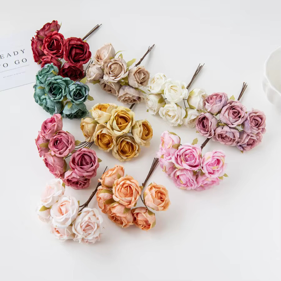 Künstliche Seidenrosen in Grün für Hochzeitsdekorationen und DIY-Blumenkränze - Bild 2