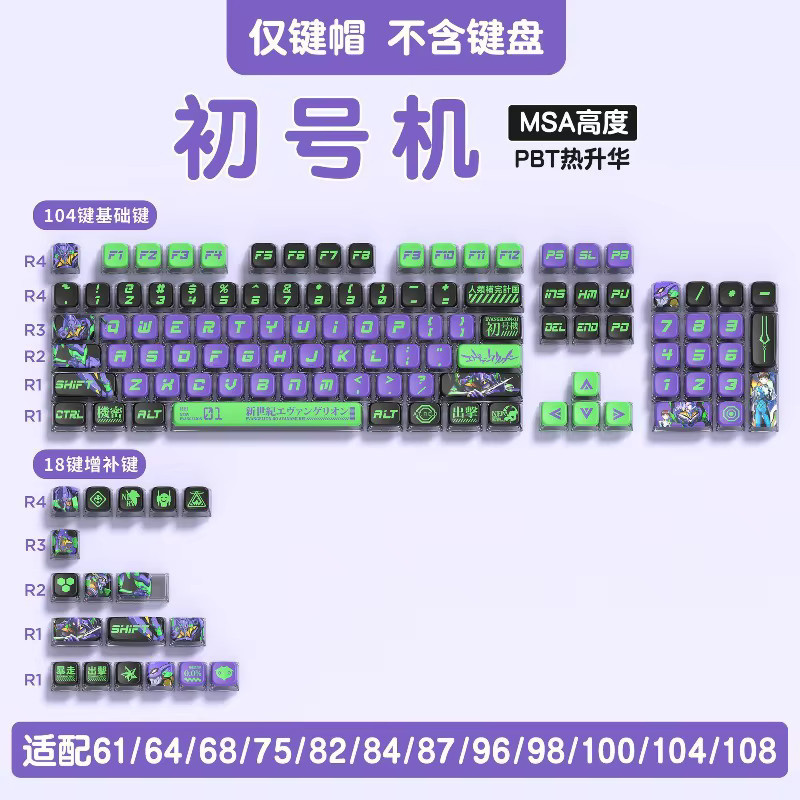 Bandai Neon Genesis Evangelion Tastatur-Schutzkappe EVA-01 Asuka Anime-Zubehör in Multicolour - Bild 6