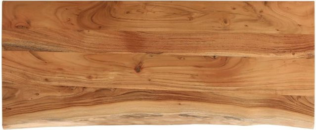 vidaXL Tischplatte aus massivem Akazienholz in Braun mit natürlicher Kante, Rechteckig, B/T/H: 90 x 40 x 3,8 cm - Bild 1