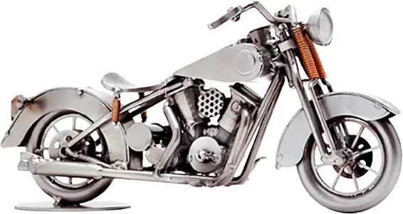 Hinz und Kunst Modellmotorrad Springer Classic Motorbike in Silber aus Metall - Bild 1