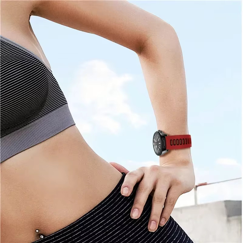 Uhrenarmband Silikon, Schwarz, 20mm 22mm, Huawei Uhr GT 3 4 5 Pro 2e - Bild 2