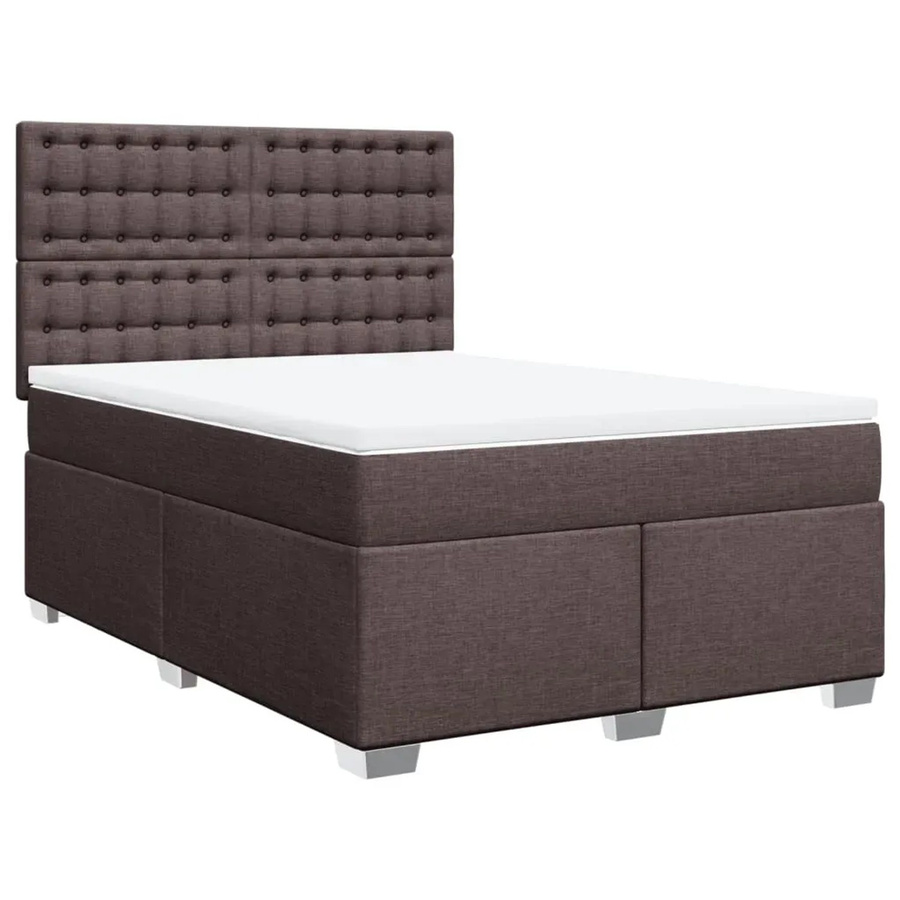 vidaXL Boxspringbett mit Matratze Dunkelbraun B: 160 cm, T: 200 cm - Bild 2