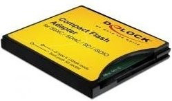 Delock Serieller Adapter mit 1x CompactFlash und 1x SD-Karten-Slot in Schwarz - Bild 1