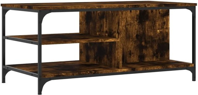 vidaXL Couchtisch in Räuchereiche, rechteckiger Couchtisch aus Holzwerkstoff und Metall, Farbe Braun, B/T/H: 100 x 50 x 45 cm - Bild 1