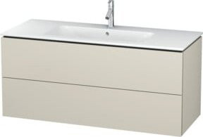 Duravit L-Cube Waschtischunterschrank wandhängend in Beige matt mit 2 Schubladen, B: 122 cm, T: 48,1 cm, H: 55 cm - Bild 1