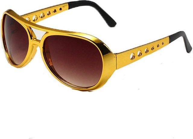 Runde Sonnenbrille, Vollrand, Gold, Brown, Unisex - Bild 1