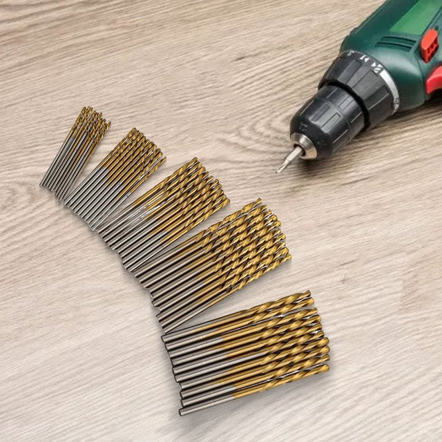 50-teiliges HSS-Bohrer-Set von DAZZLEEX in Gold, Hochgeschwindigkeitsstahl-Spiralbohrer für Metall, Holz und Kunststoff - Bild 1