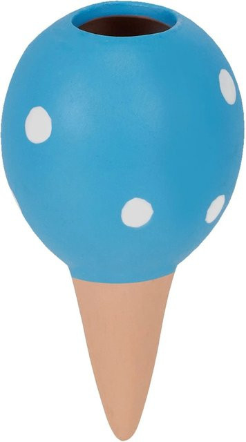 Relaxdays Tonkegel 4er Set aus Keramik in Blau zur Selbstbewässerung für Zimmerpflanzen und Hochbeete, Höhe: 11,5 cm, Durchmesser: 6 cm - Bild 1