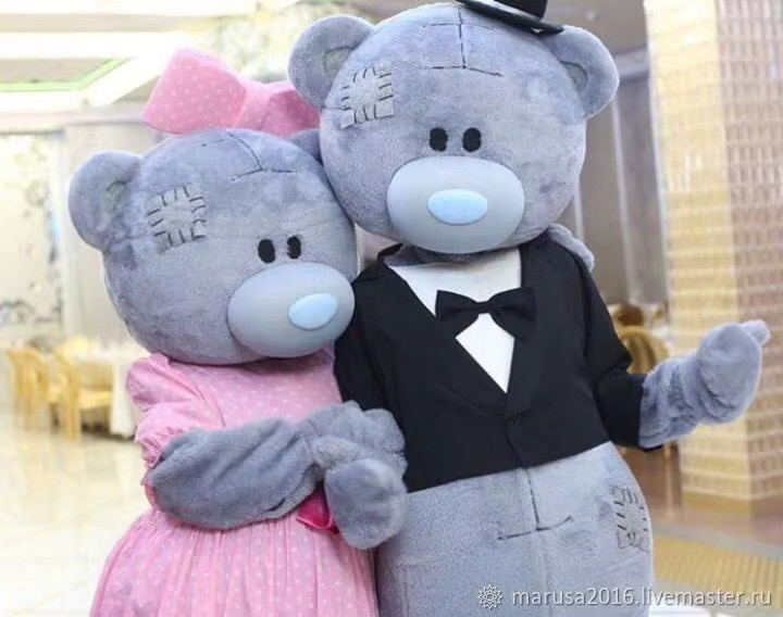 NewYeeca Schwarzer Anzug Bär Cartoon Maskottchen Kostüm, Schwarz, Plüsch / Textil - Bild 2