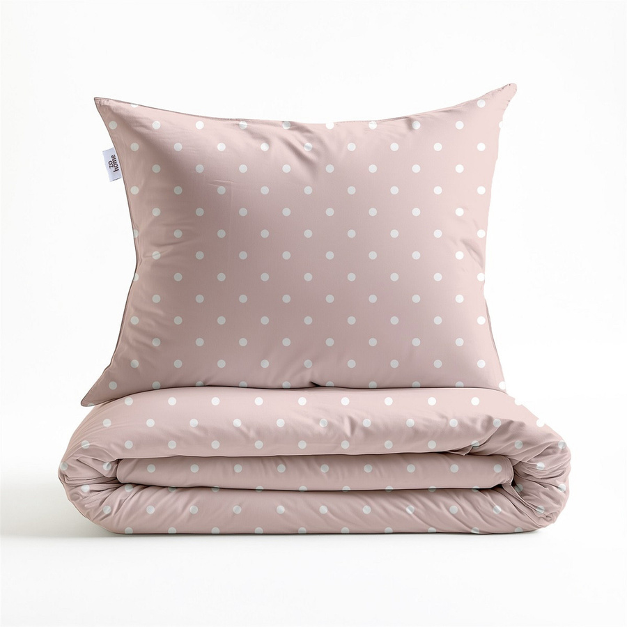 Zo! Home Cotton Bettwäsche mit Punktemuster in Crystal Pink, bestehend aus Bettbezug und Kissenbezug, Material: Baumwolle, B/H: 135 x 200 cm, Kissenbezug: 80 x 80 cm - Bild 1