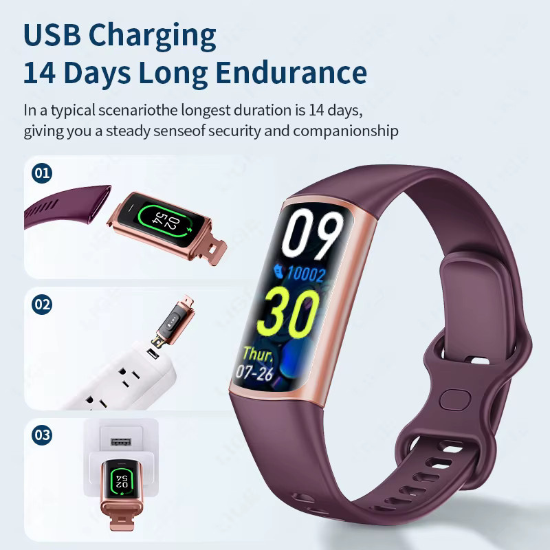 LIGE Smartwatch Fitness Tracker mit Gesundheitsmonitor, Wasserdichtes Sport Smart Armband für Android und iOS, Pink/Roségold - Bild 4