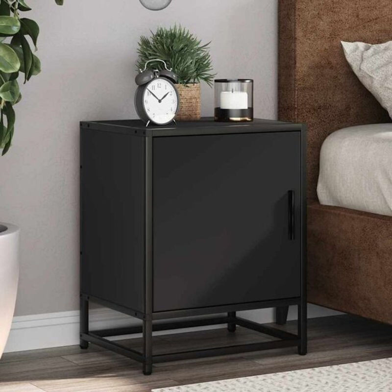 Vidaxl Set aus 2 Nachttischen in Schwarz aus Holzwerkstoff und Metall im modernen Design B/T/H: 40 x 31 x 50 cm - Bild 1