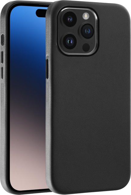 Vivanco Mag Classic Cover Handyhülle für iPhone 15 Pro mit Magnetic Wireless Charging Support, schwarz - Bild 1