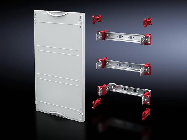 Rittal ISV Gerätetragschienen-Modul SV 9666.210 aus Stahlblech in Grau (RAL 7035), B: 500 mm, H: 300 mm - Bild 1