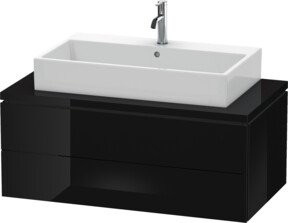 Duravit Waschtischunterschrank L-Cube in Schwarz Hochglanz mit 2 Schubladen, Breite: 102 cm, Tiefe: 54,7 cm, Höhe: 40 cm - Bild 1