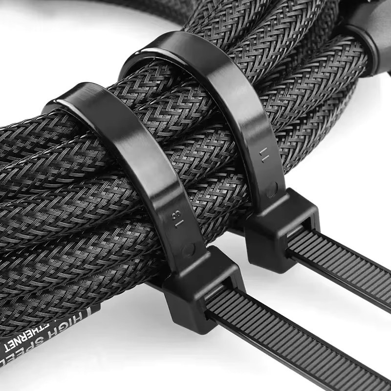Selbstsichernde Kabelbinder aus Kunststoff und Nylon in Schwarz, B/T/H: 8 x 500 mm - Bild 6