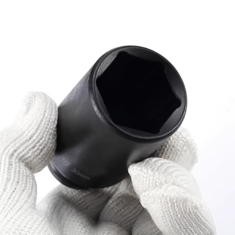 QRMQR Schlagschrauberschlüssel-Buchsen Set 1/2 Zoll 6-Punkt Schwarz, Länge: 78 mm, Auswahl 8 mm bis 24 mm - Bild 3