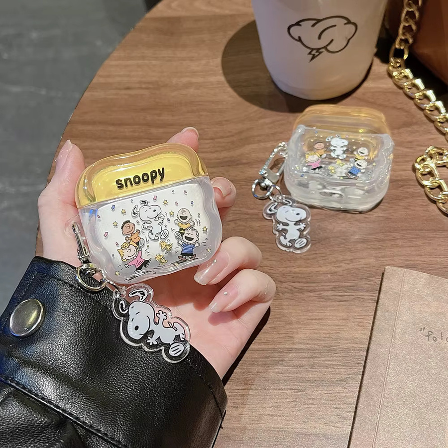Snoopy und Charlie Brown Kopfhörerhülle für Apple AirPods 1 2 3 4 und Pro 1 2 3 Bluetooth-Headset Schutzhülle im Cartoon-Design - Bild 4