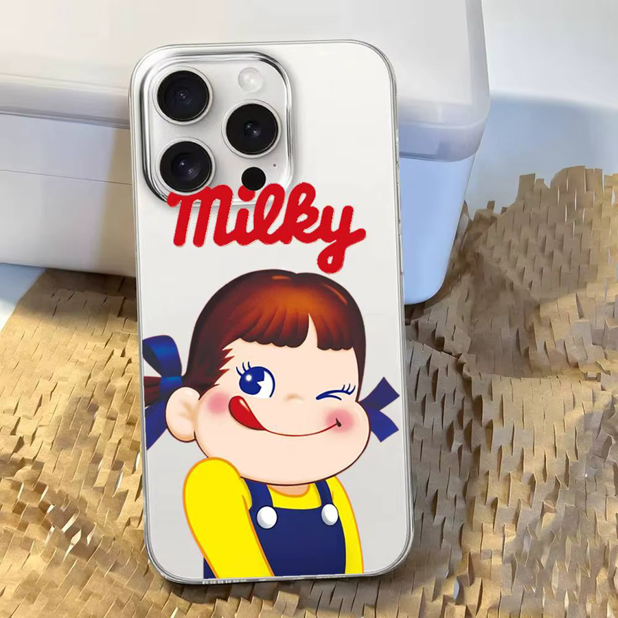 Fujiya Milky Peko Chan Handyhülle für iPhone in Transparent, stoßfeste weiche Schutzhülle - Bild 5