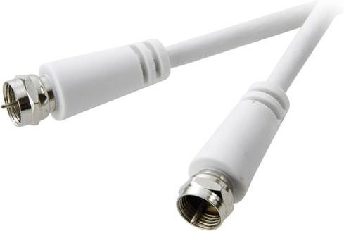 SpeaKa Professional SAT Anschlusskabel mit 1x F-Stecker auf 1x F-Stecker, 10,00 m, 75 dB, Weiß - Bild 1